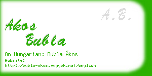 akos bubla business card